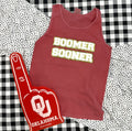 CALAMITY JANE Chenille Patches BOOMER SOONER CrewNeck Tank Top