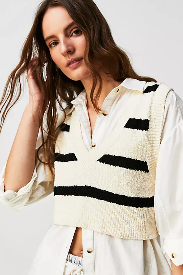 FREE PEOPLE Striped SANTA MONICA Sweater Vest