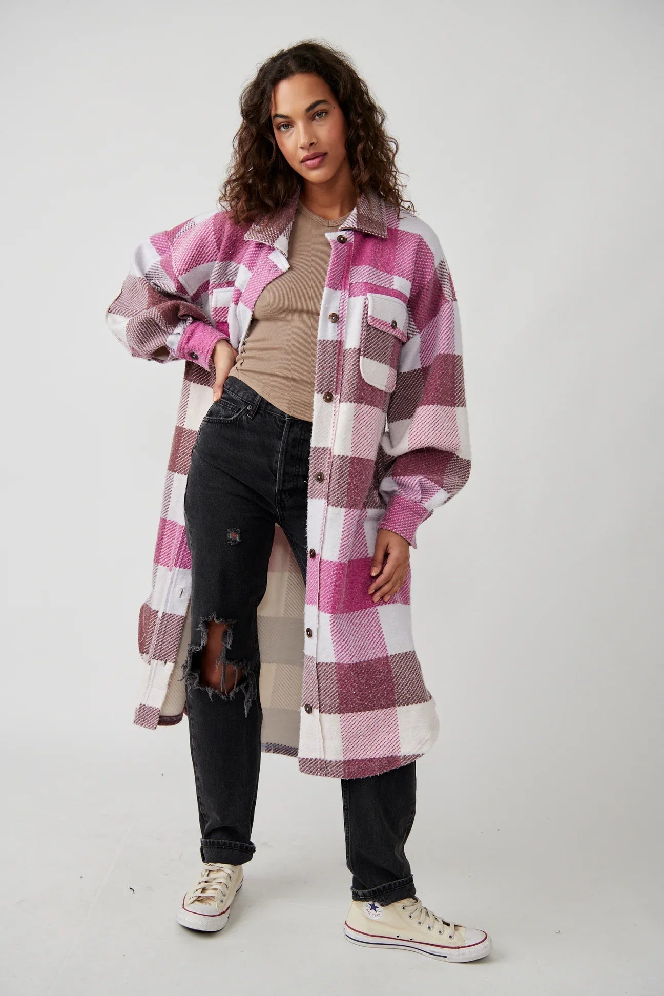 FREE PEOPLE Plaid RUBY Oversize Shacket
