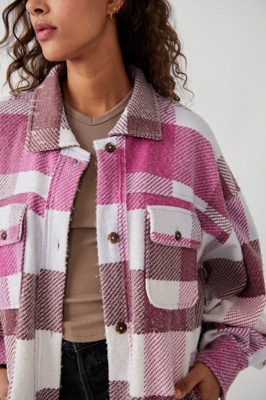FREE PEOPLE Plaid RUBY Oversize Shacket