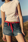 FREE PEOPLE Distressed NOW OR NEVER Denim Short