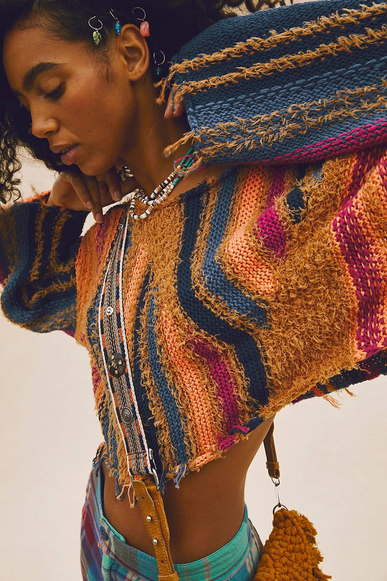 FREE PEOPLE Pullover BAJA Stripe Sweater Top