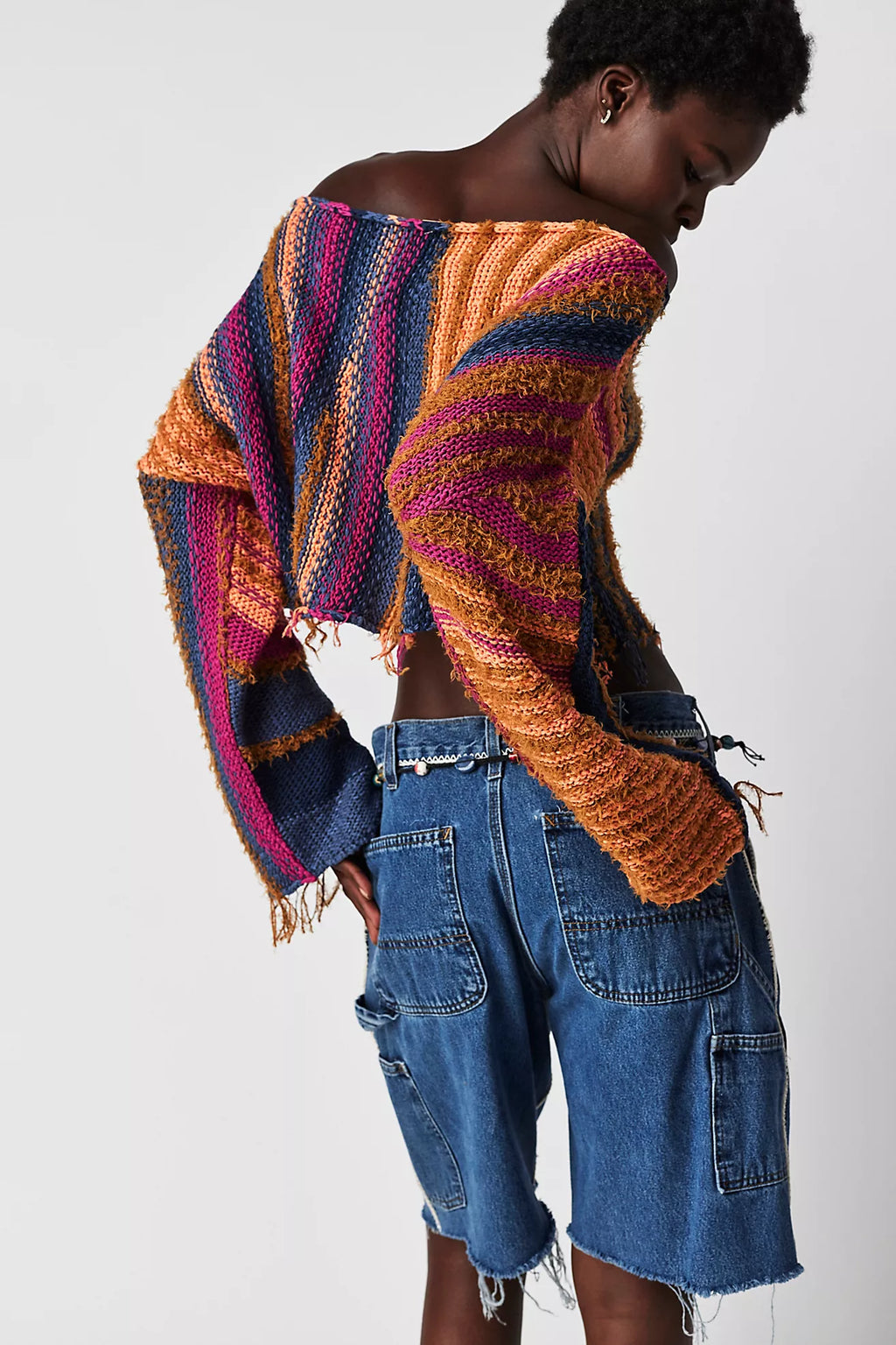 FREE PEOPLE Pullover BAJA Stripe Sweater Top