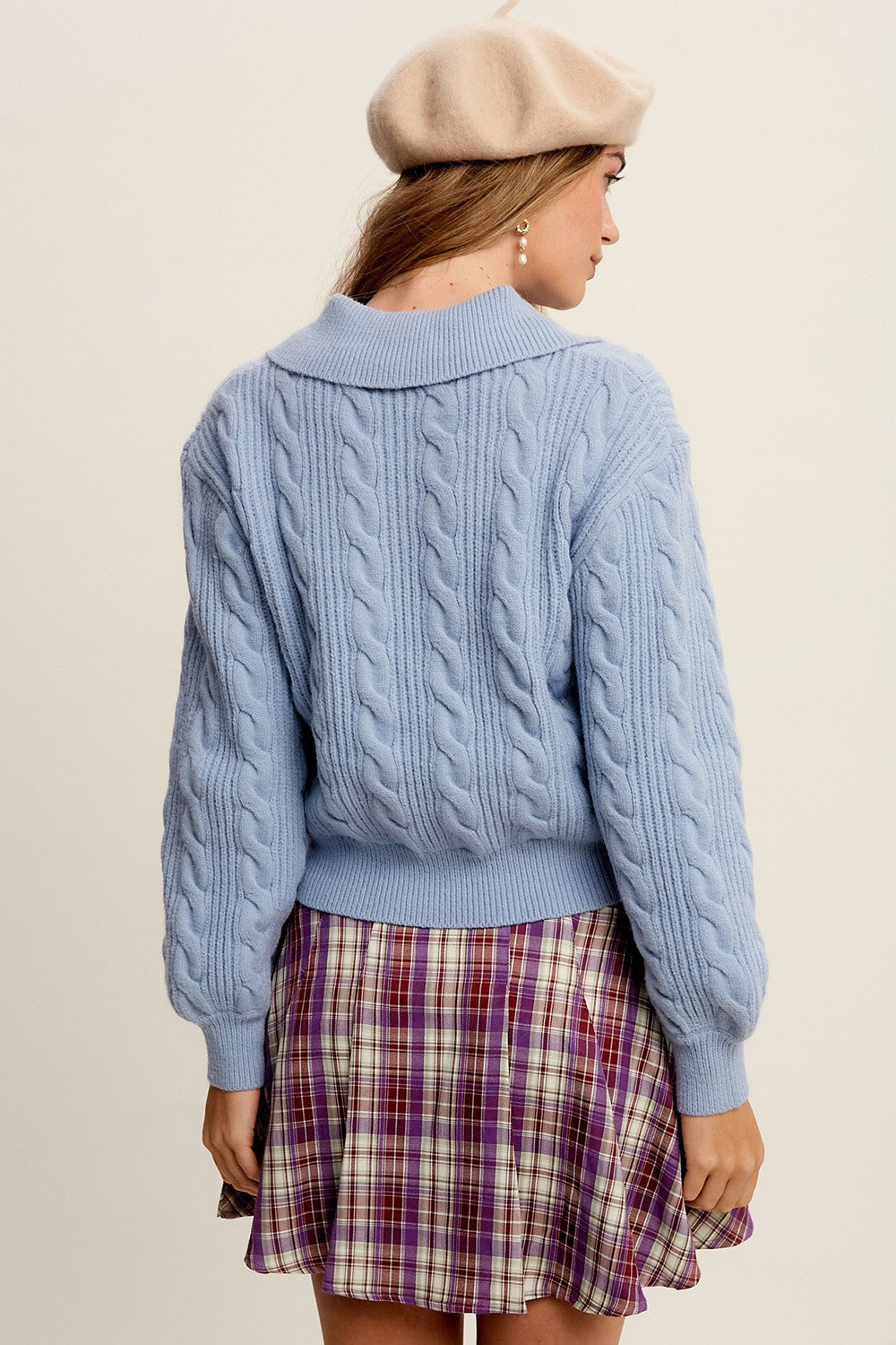 *OPTIMISM CableKnit Pearl Button Polo