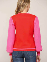 DECLARE Color Block Heart Pattern Sweater