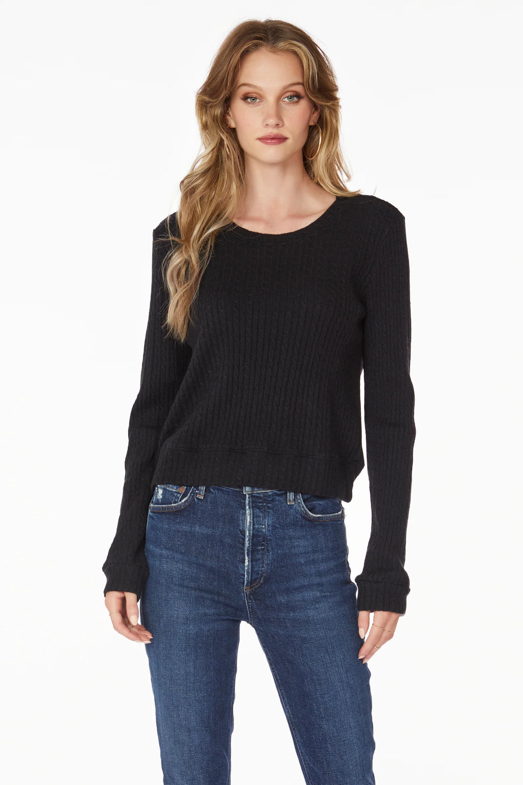 *BOBI CableKnit UNKNOWN CrewNeck Sweater