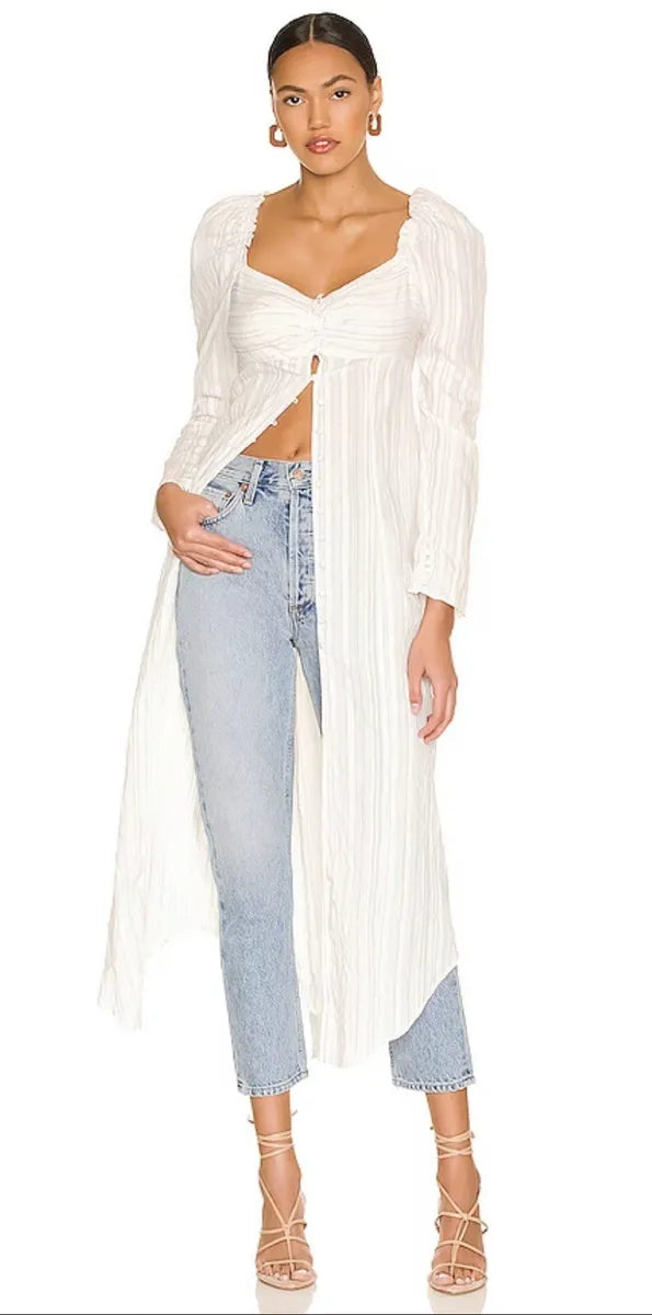 FREE PEOPLE ButtonDown LUNA Maxi Top