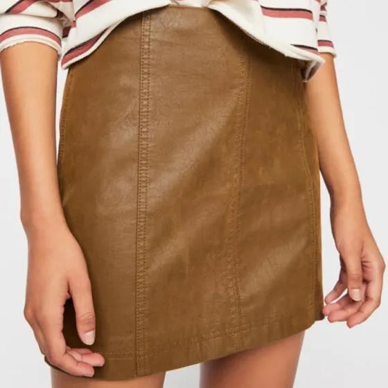 FREE PEOPLE Vegan Suede MODERN FEMME Mini Skirt