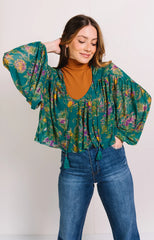 FREE PEOPLE Mesh Floral UP FOR ANYTHING Top