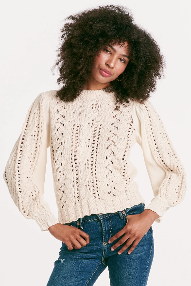 ANOTHER LOVE Mix Media JASLENE Crochet Sweater