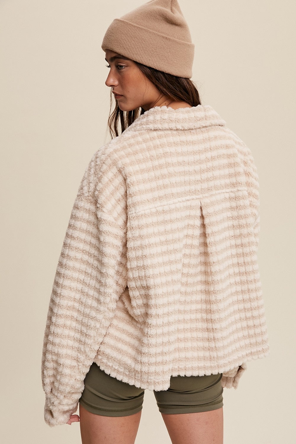 LONG SHOT Plaid Fleece Shacket
