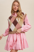 *COAST Argyle WaistCrop Sweater Vest