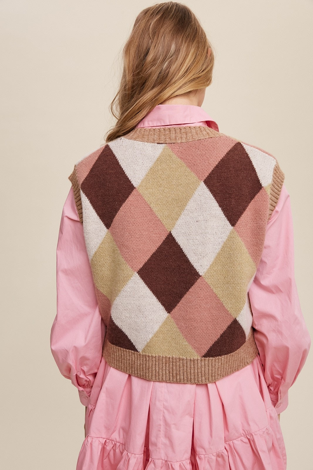 *COAST Argyle WaistCrop Sweater Vest