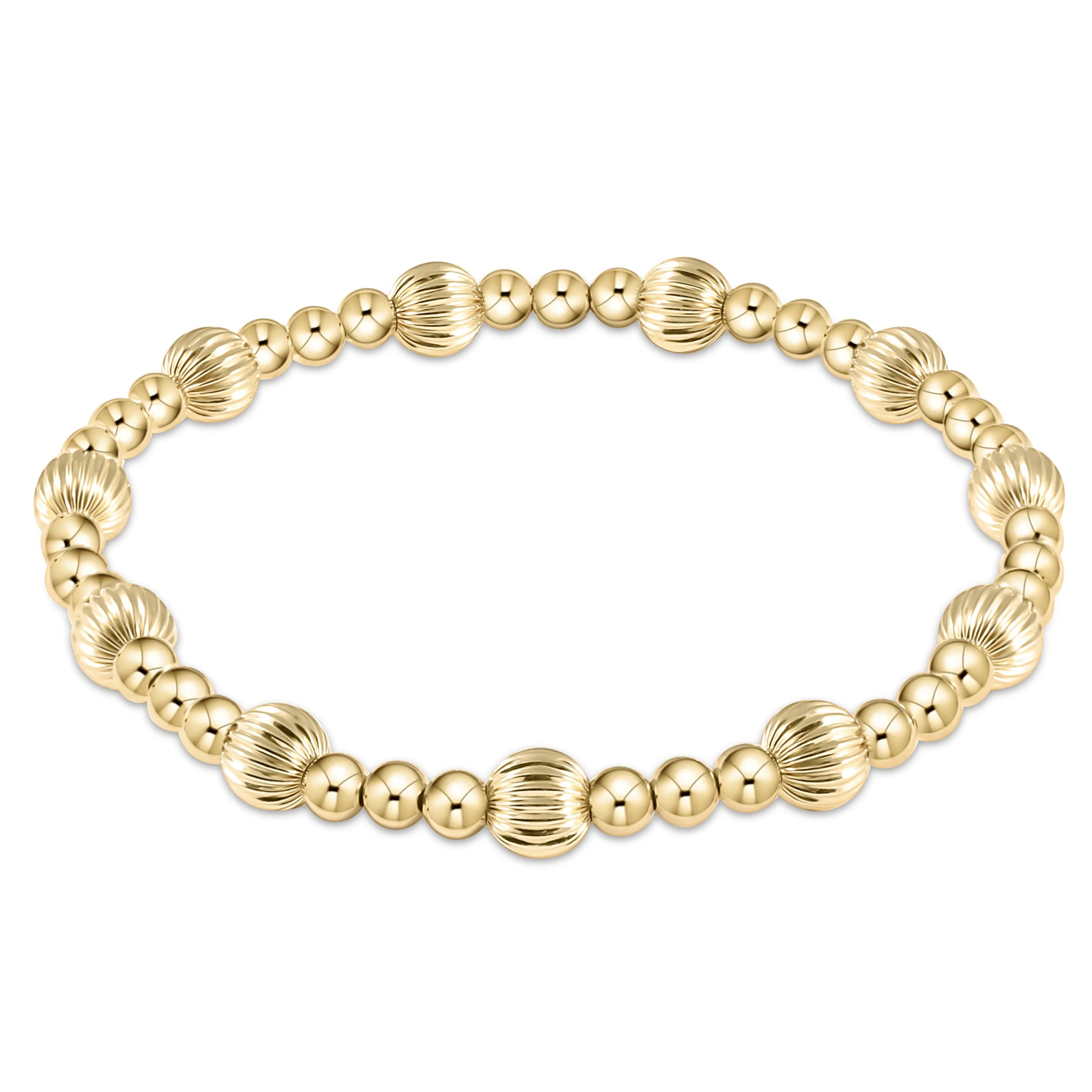 ENEWTON 6mm DIGNITY SINCERITY Pattern Bead Bracelet-Gold