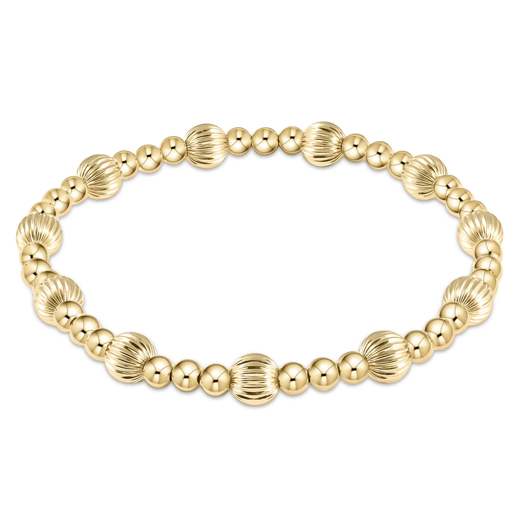 ENEWTON 6mm DIGNITY SINCERITY Pattern Bead Bracelet-Gold