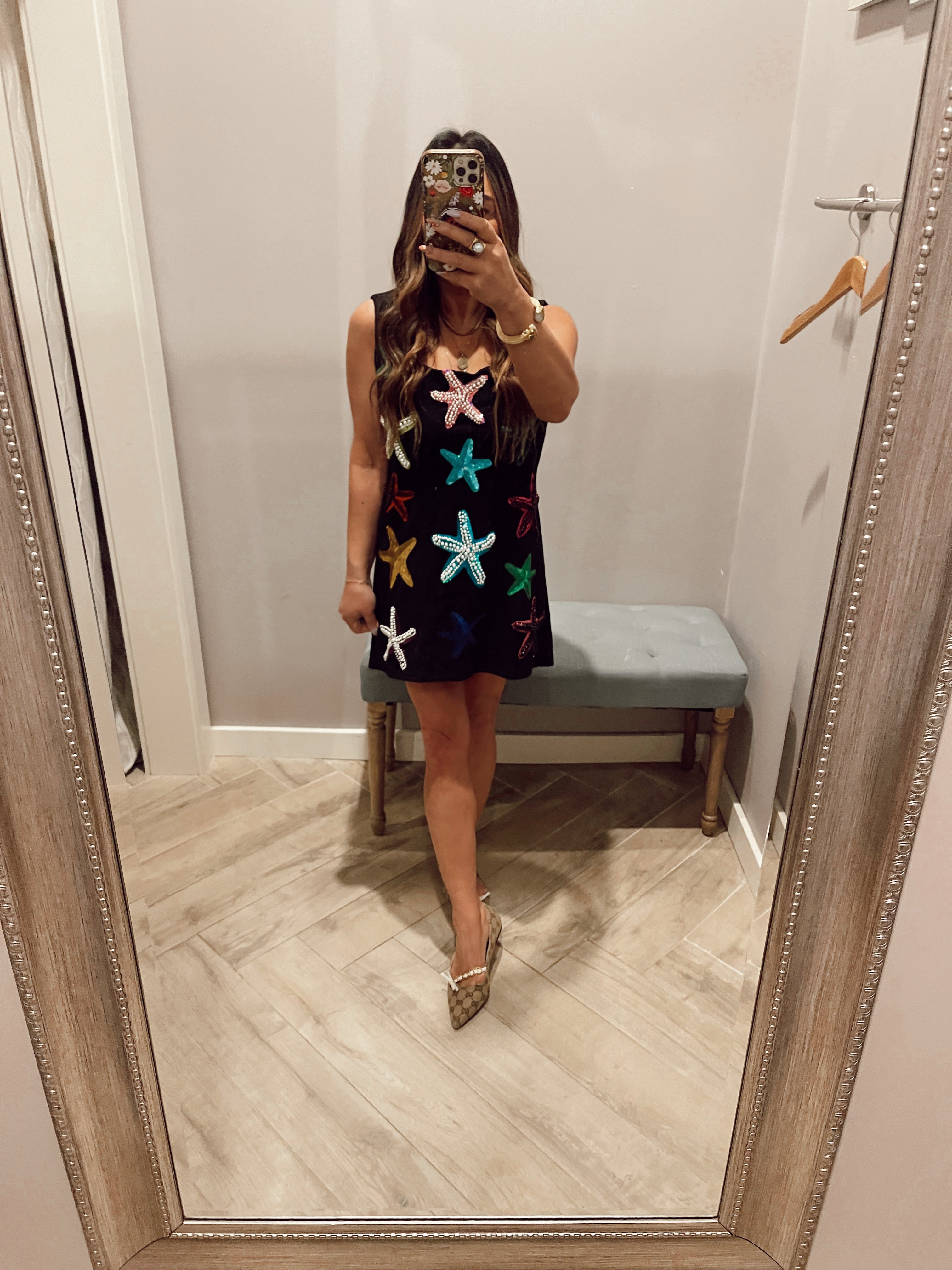 QUEEN OF SPARKLES Sequin STARFISH Tank Dress