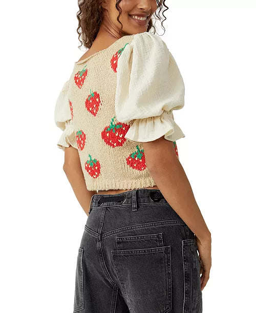 FREE PEOPLE Strawberry Jam Sweater Top