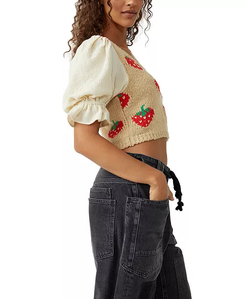 FREE PEOPLE Strawberry Jam Sweater Top