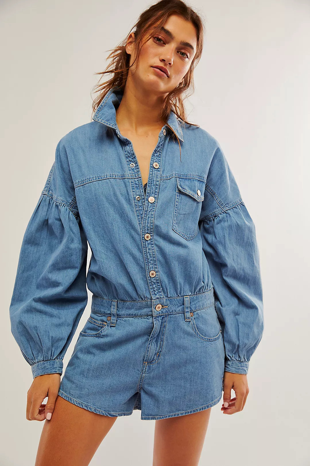 FREE PEOPLE Chambray ZODIAC One-Piece
