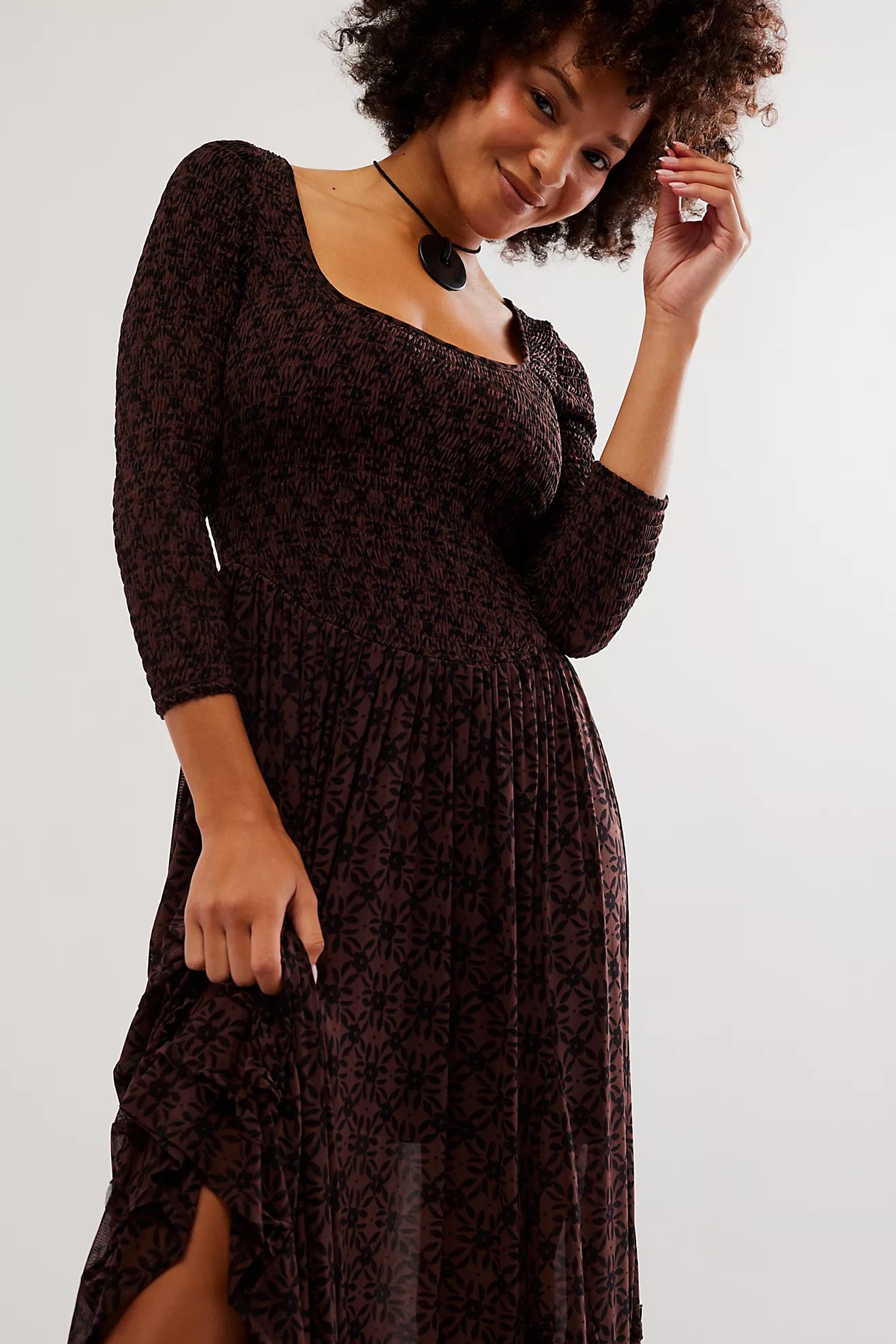 FREE PEOPLE Floral ITS FATE MIDI Dress