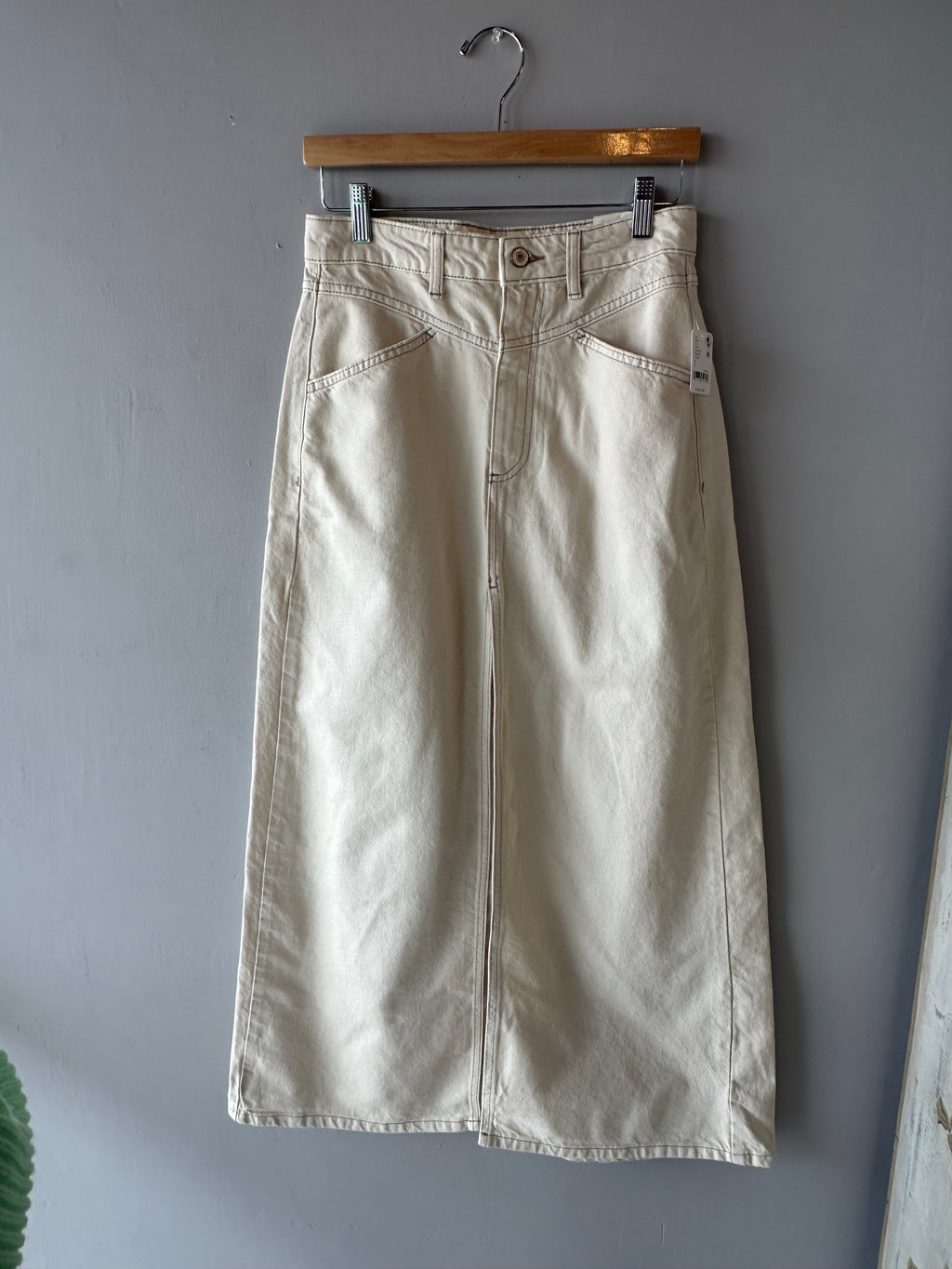 FREE PEOPLE Denim COME AS YOU ARE Maxi Skirt