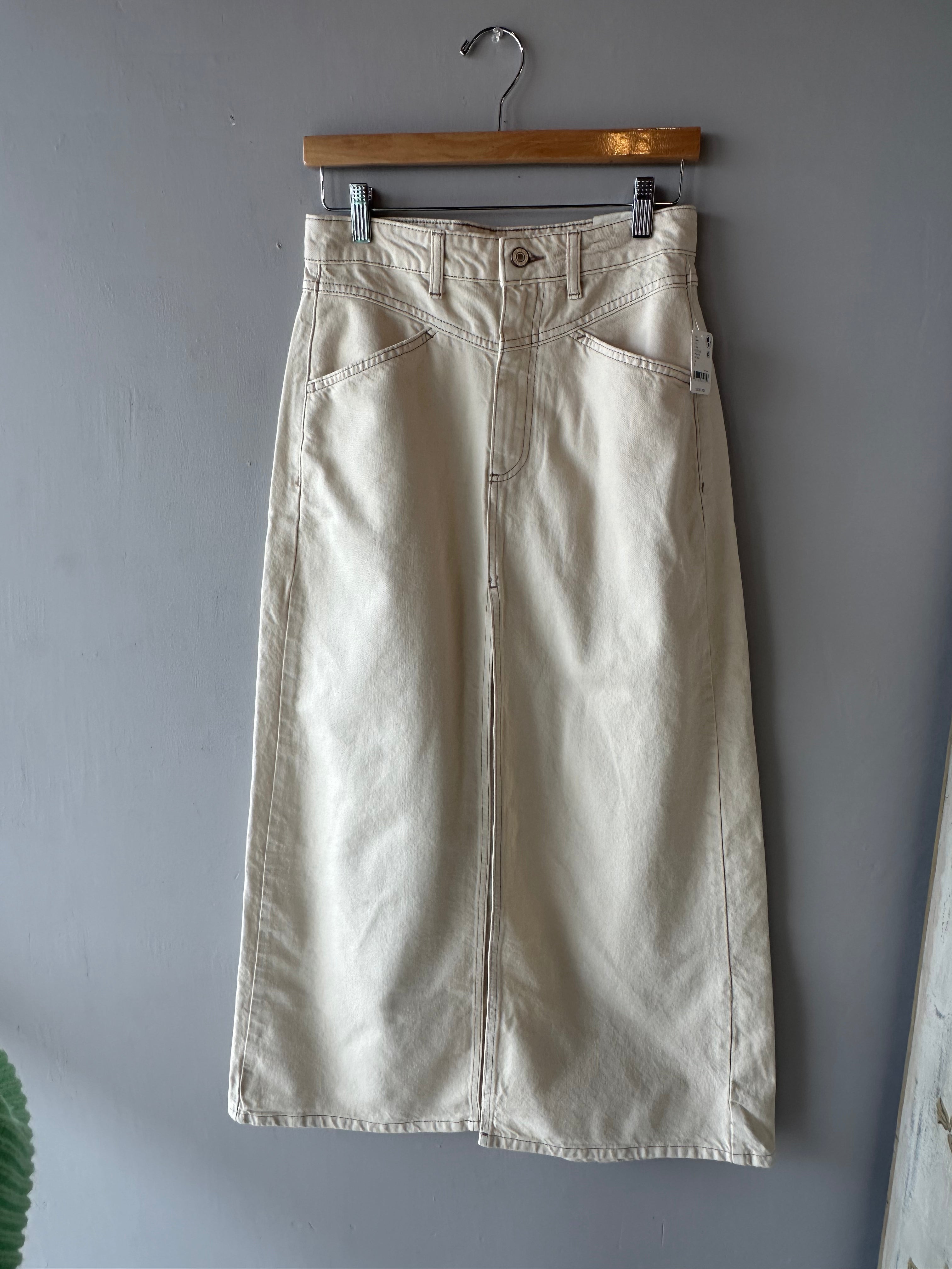 FREE PEOPLE Denim COME AS YOU ARE Maxi Skirt