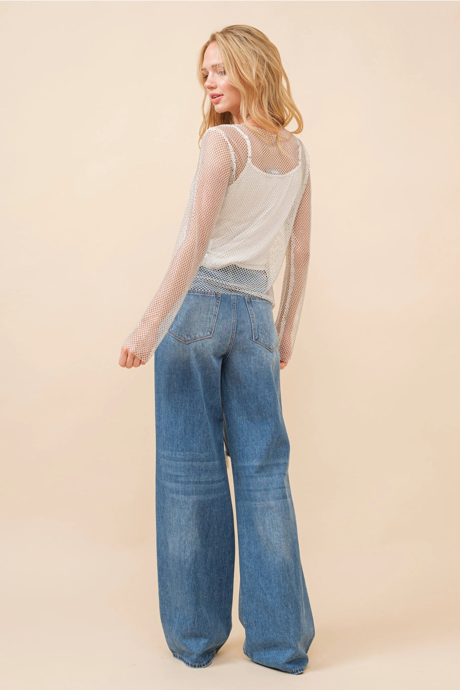 FESTIVAL 2pc Rhinestone Mesh/Cami Top