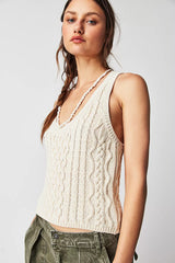 FREE PEOPLE Cable HIGH TIDE Tank Top