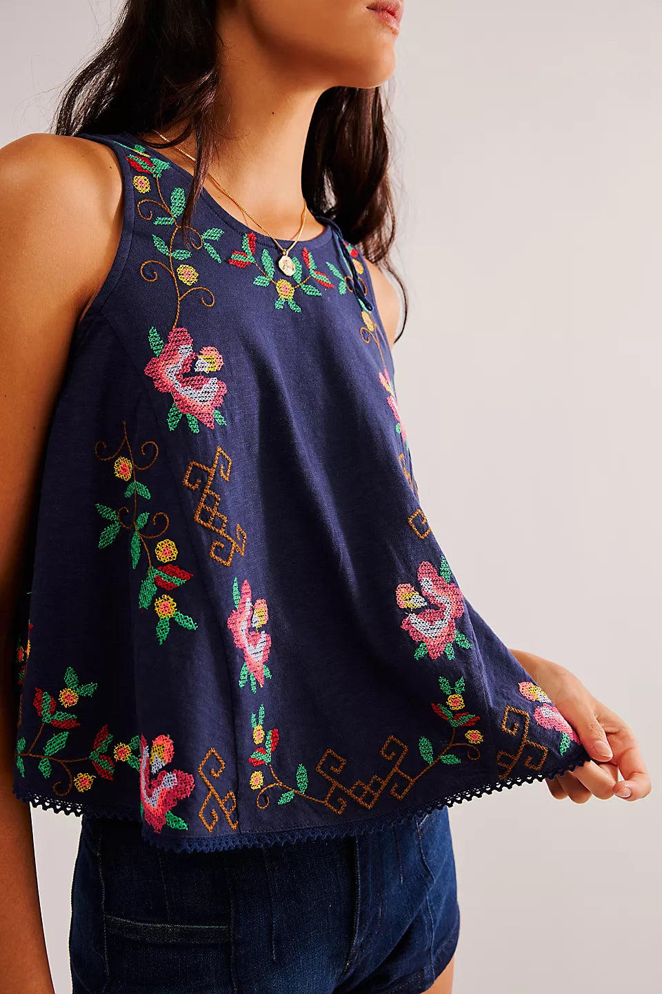 FREE PEOPLE Embroidery FUN & FLIRTY Top