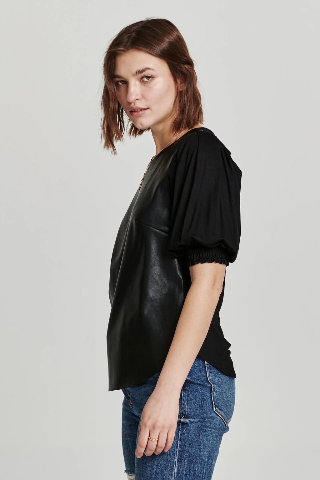 ANOTHER LOVE 3/4 Sleeve MARLOWE VeganLeather Top
