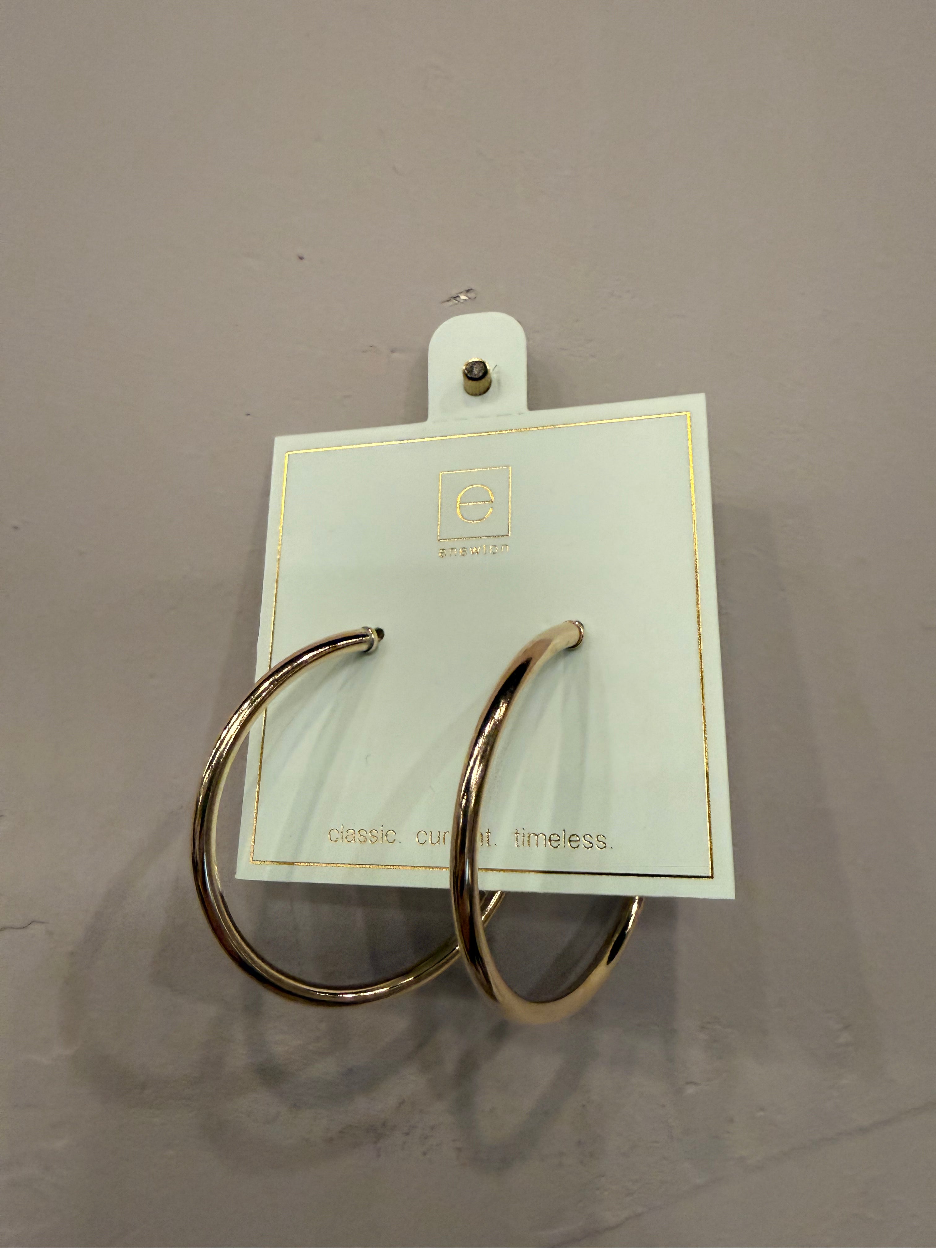 ENEWTON Round Gold 2" Post Hoop - 3mm - Smooth
