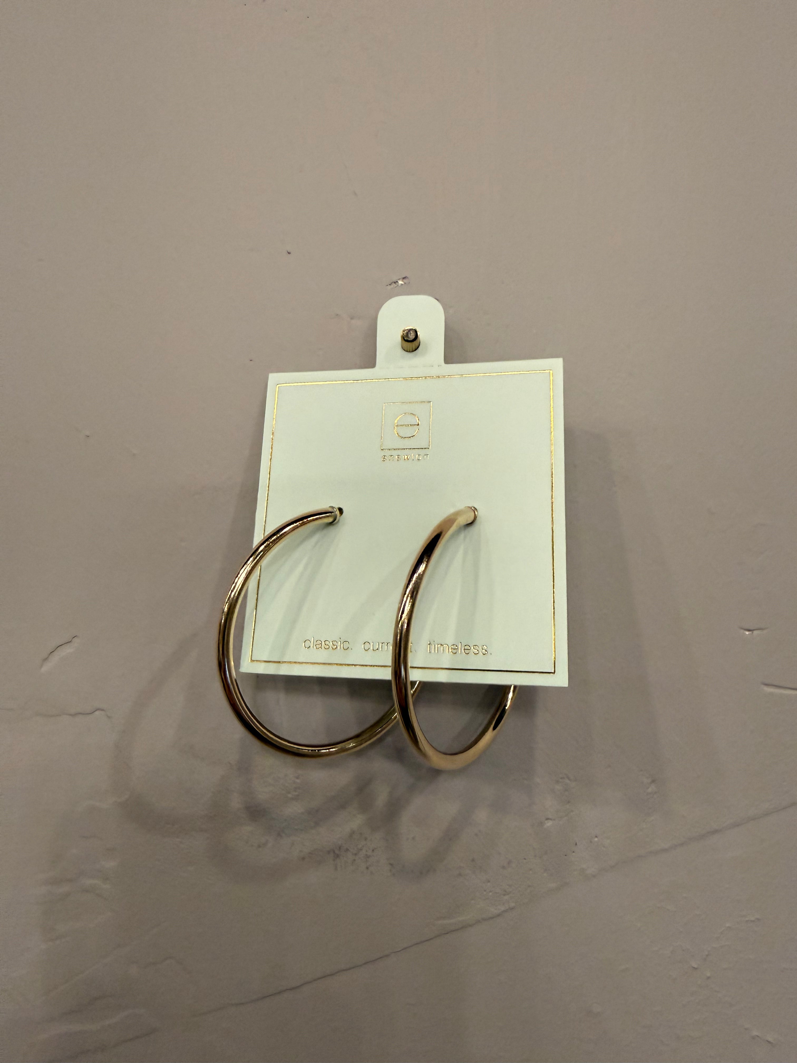 ENEWTON Round Gold 1.5" Post Hoop - 3mm - Smooth