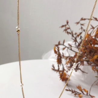 3SOULS Stainless Steel LAYERING PEARL Necklace