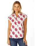 SS Poplin OKLAHOMA V-Neck Top