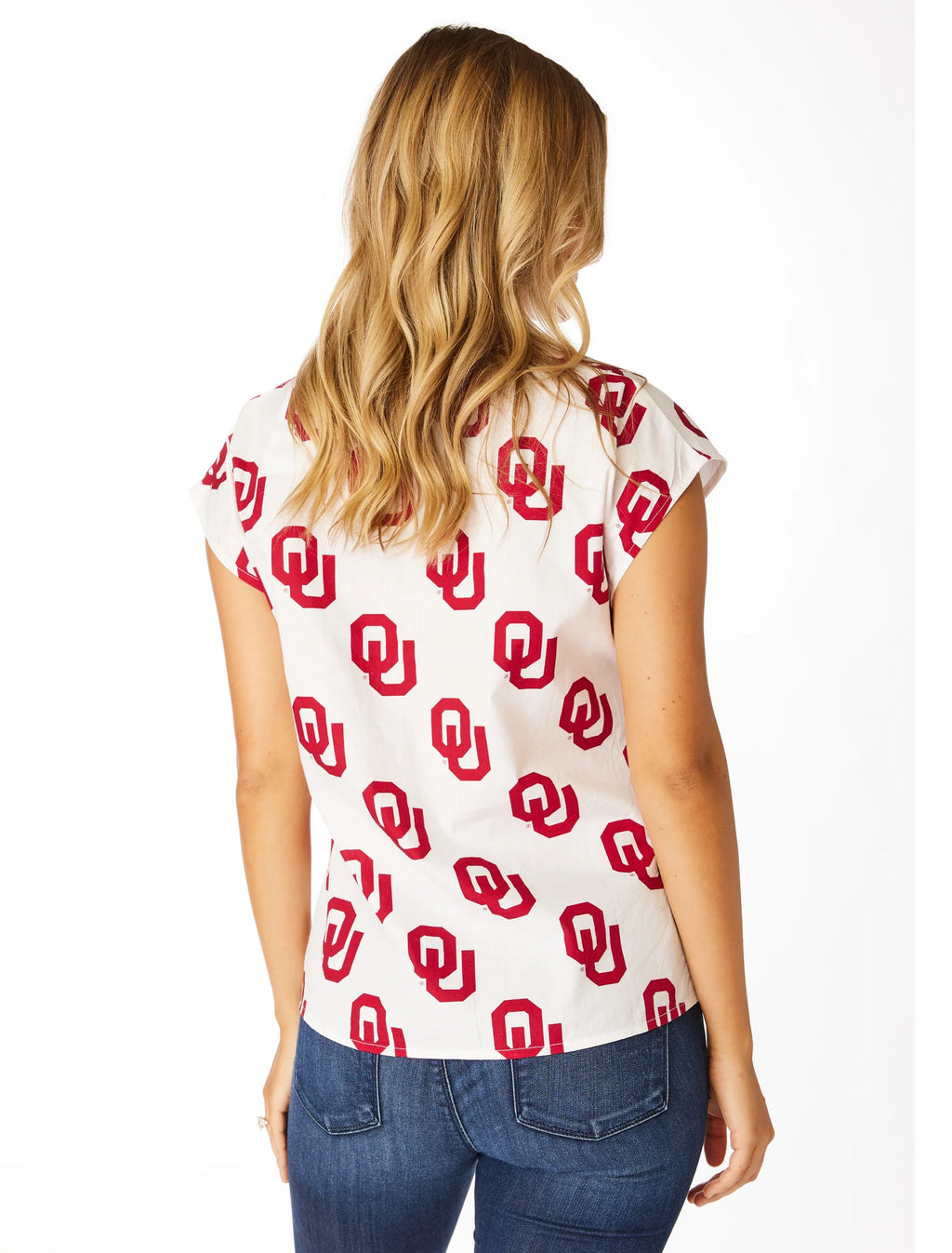 SS Poplin OKLAHOMA V-Neck Top