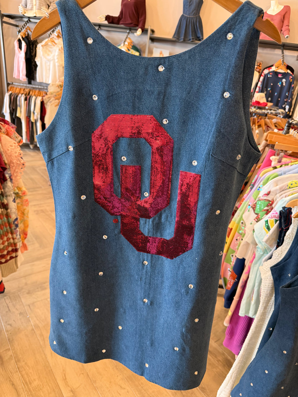 Queen of Sparkles Licensed OU Denim Dress