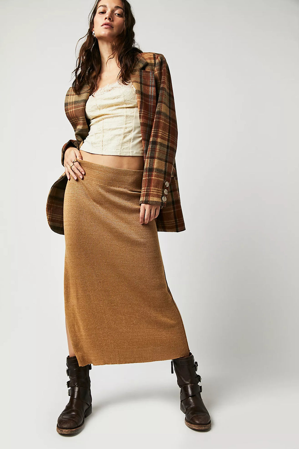FREE PEOPLE Midi GOLDEN HOUR Sweater Skirt