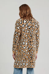 ANOTHER LOVE Fuzzy ELECTRA Leopard DropShoulder Cardigan