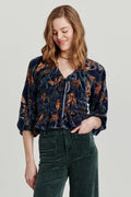 *ANOTHER LOVE Burnout FLORA Velvet Peplum Top
