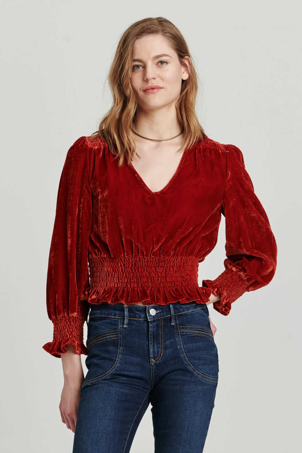 ANOTHER LOVE Velvet CANDICE Sheared Waist Top