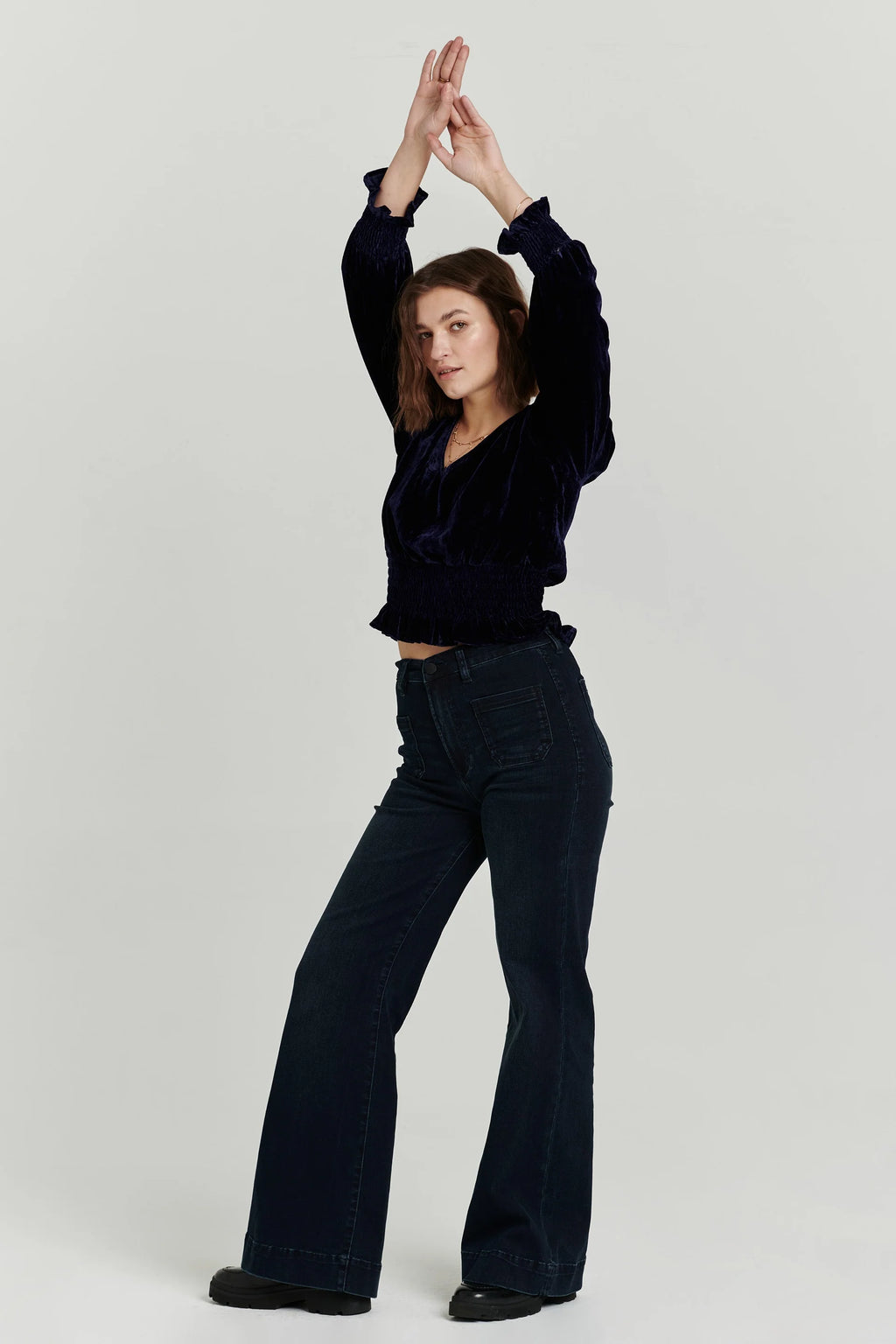 ANOTHER LOVE Velvet CANDICE Sheared Waist Top