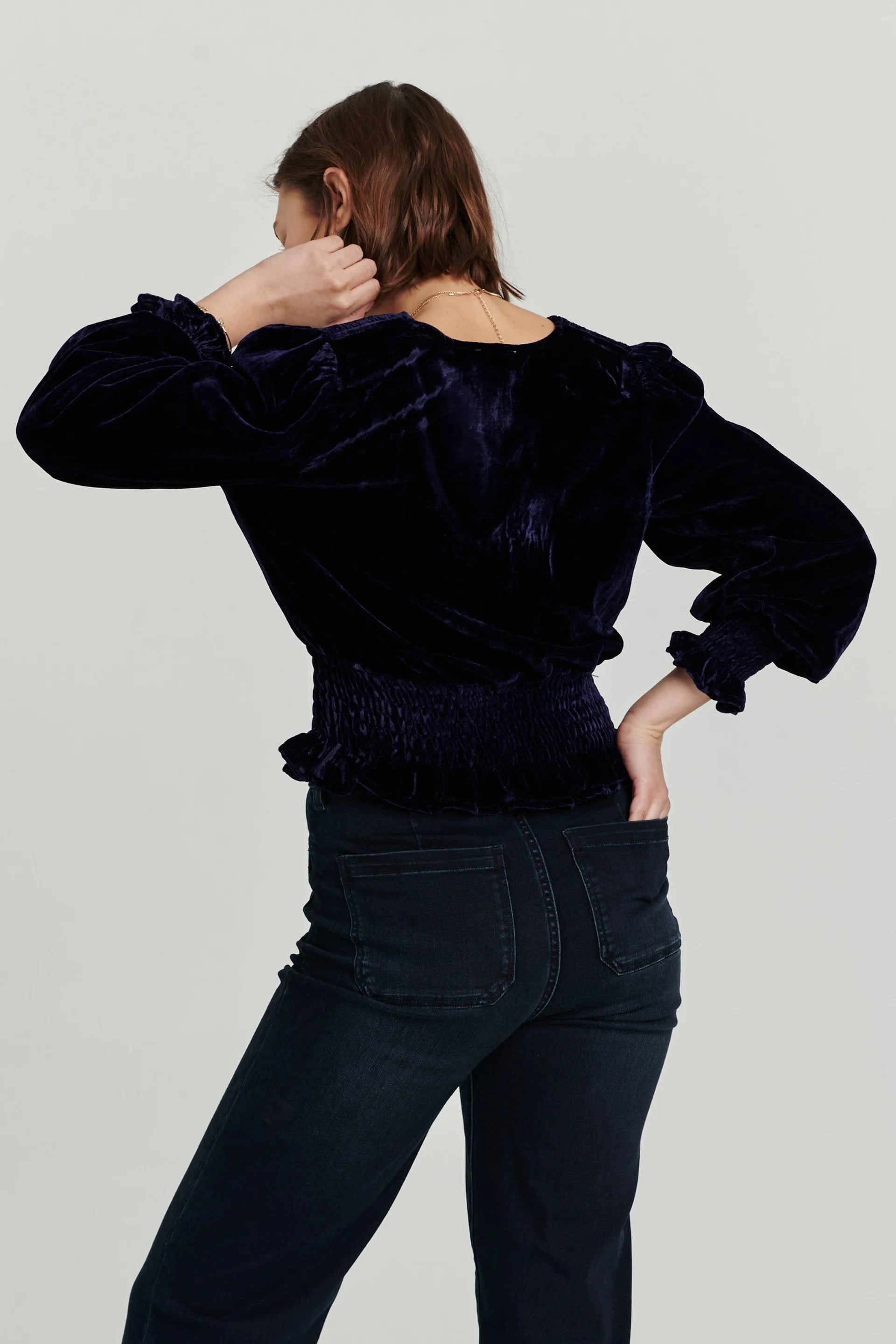 ANOTHER LOVE Velvet CANDICE Sheared Waist Top