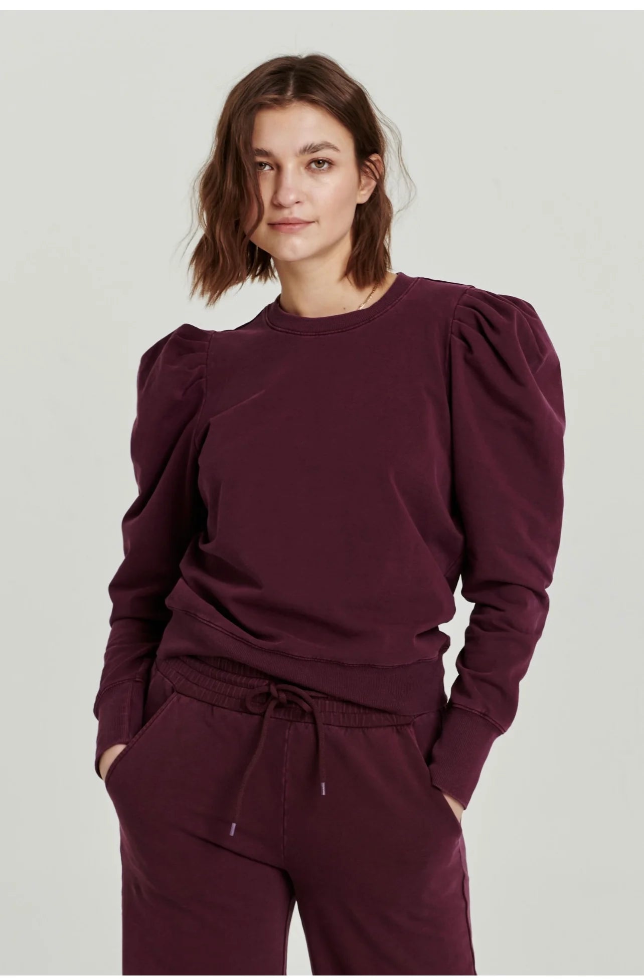 ANOTHER LOVE PleatShoulder VIVIAN GarmentDye Top