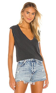 FREE PEOPLE MineralWash DREAMY V-Neck Muscle Tank Top