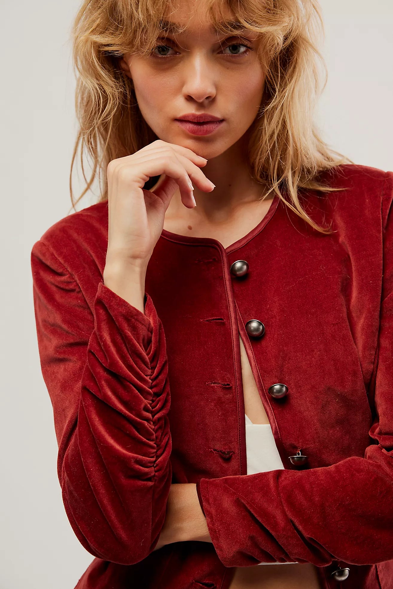 FREE PEOPLE Button Up BECKEY Jacket