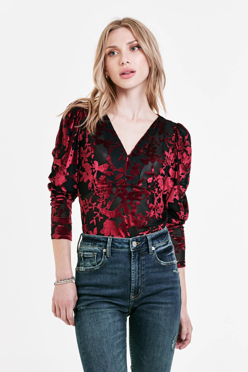 DEAR JOHN BurnOut LEANNE Velvet Bodysuit