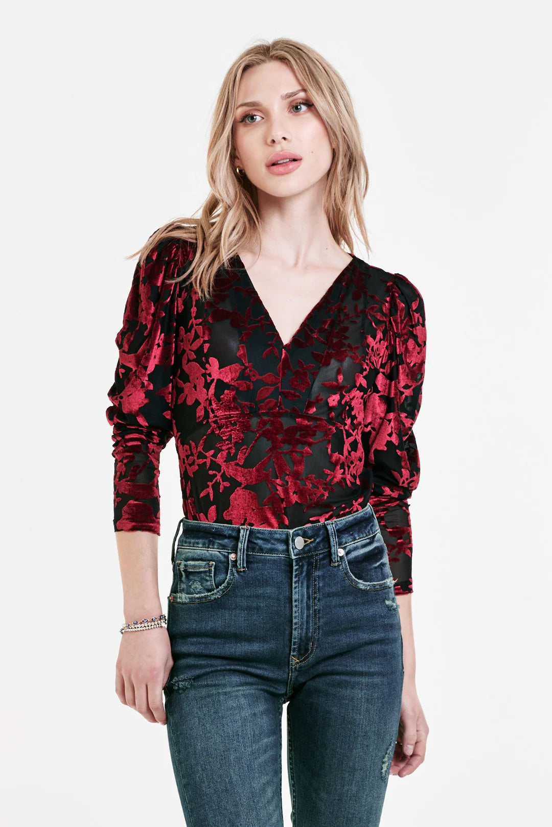 DEAR JOHN BurnOut LEANNE Velvet Bodysuit