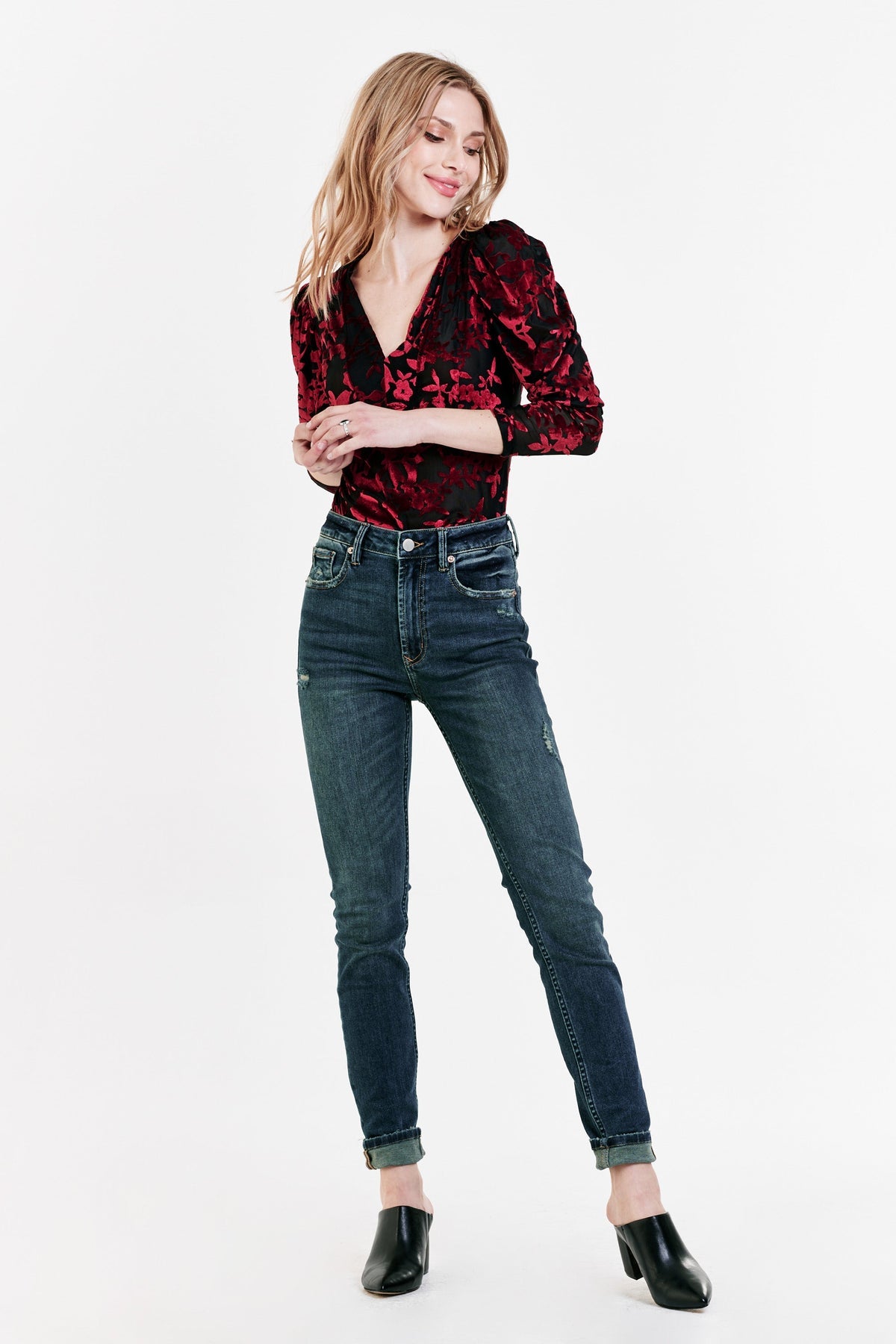 DEAR JOHN BurnOut LEANNE Velvet Bodysuit