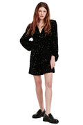 DEAR JOHN Sequin MINA Velvet CrossOver Wrap Dress
