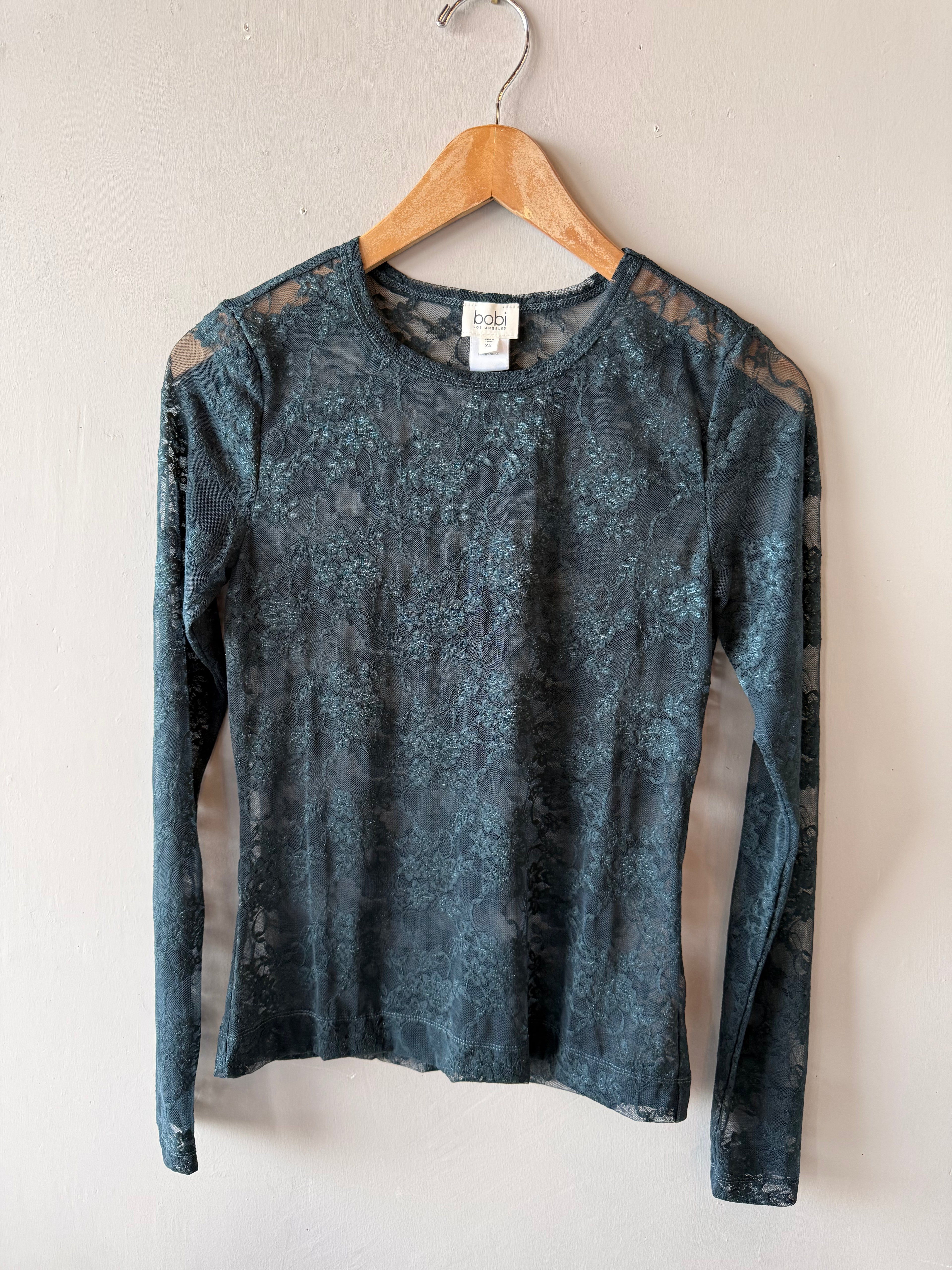 Bobi Floral Lace Longsleeve Top